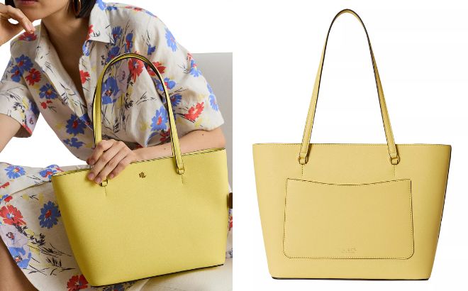 Ralph Lauren Karly Crosshatch Medium Shopper Tote Bag Ralph Lauren Karly Crosshatch Medium Shopper Tote Bag