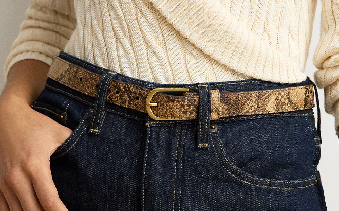 Ralph Lauren Python Embossed Leather Belt Ralph Lauren Python Embossed Leather Belt