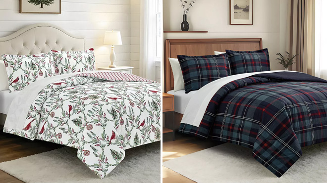 Reversible Microfiber 3 Piece Comforter Sets