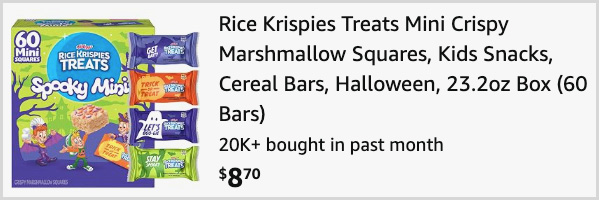 Rice Krispies Treats Mini Crispy Marshmallow Squares 60 Bars at Checkout Rice Krispies Treats Mini Crispy Marshmallow Squares 60 Bars at Checkout