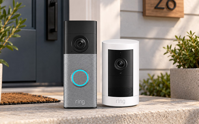 Ring Battery Doorbell with Outdoor Cam Plus Ring Assist