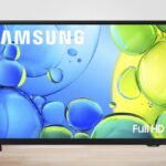 Samsung 40 Inch Class F6000F Series LED Full HD Smart Tizen TV on a Table