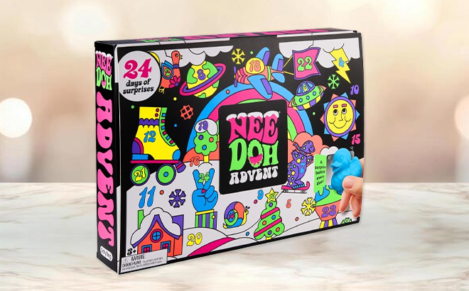 Schylling NeeDoh Squishmas Advent Calendar on a Table