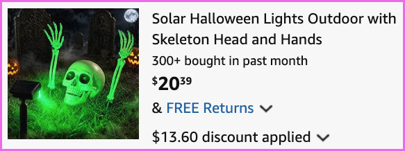 Solar Halloween Lights with Decor at Checkout
