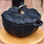 Staub Ceramic 0 75 qt Pumpkin Baking Dish on the Table