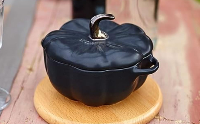 Staub Ceramic 0 75 qt Pumpkin Baking Dish on the Table Staub Ceramic 0 75 qt Pumpkin Baking Dish on the Table