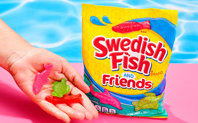 Swedish Fish Friends Gummy Candy Pack on the Table Swedish Fish Friends Gummy Candy Pack on the Table