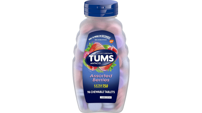 TUMS 96 Count Extra Strength Assorted Berries Antacid Tablets