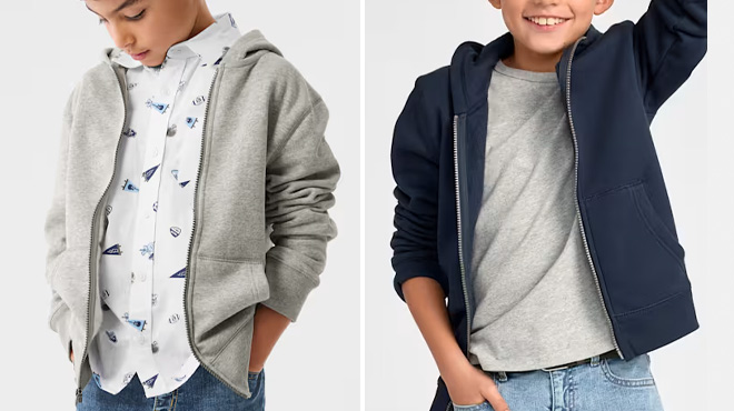 The Childrens Place Boys Fleece Zip Up Hoodie