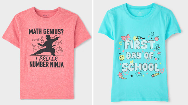The Childrens Place Boys Number Ninja Graphic Tee and Girls First Day Of School Graphic Tee The Childrens Place Boys Number Ninja Graphic Tee and Girls First Day Of School Graphic Tee