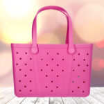 Time and Tru Womens Waterproof EVA Beach Tote Bag on the Table