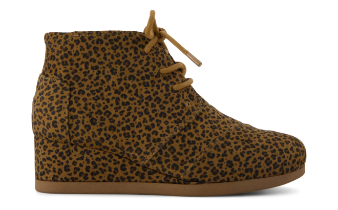 Toms Micro Leopard Desert Wedge Kids Boots Toms Micro Leopard Desert Wedge Kids Boots