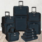 Travel Select Amsterdam 8 Pc Expandable Rolling Upright Luggage Set Navy