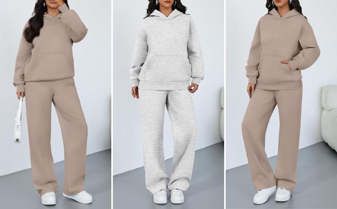 Trendy Queen Womens Oversized Hoodie with Pants Set in Two Colors