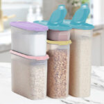 Tupperware 10 Piece Super Oval Modular Mates Dry Storage Set on the Table