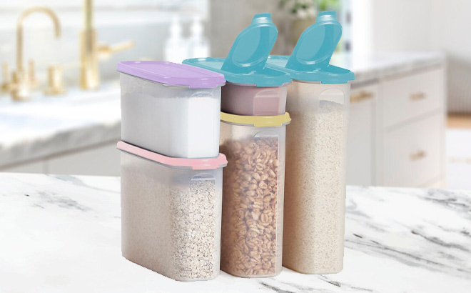 Tupperware 10 Piece Super Oval Modular Mates Dry Storage Set on the Table