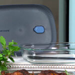 Tupperware Voila Glass XL Rectangular Baking Dish on a Product Stand