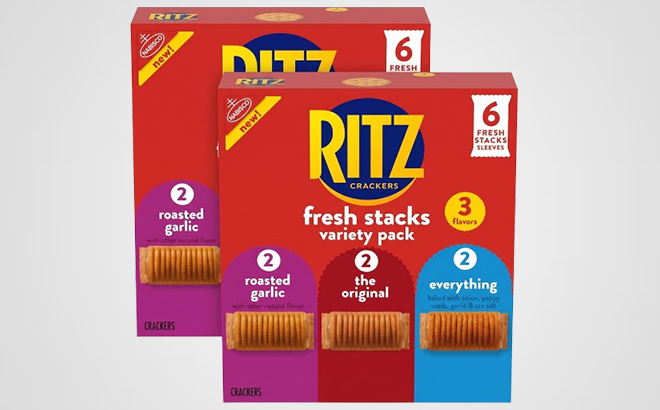Two Boxes of RITZ Fresh Stacks 6 Count Crackers Variety Pack Two Boxes of RITZ Fresh Stacks 6 Count Crackers Variety Pack