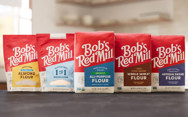 Various Bobs Red Mill Products on a Table Various Bobs Red Mill Products on a Table