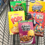 Various Flavors of Kelloggs Cereals in a Cart
