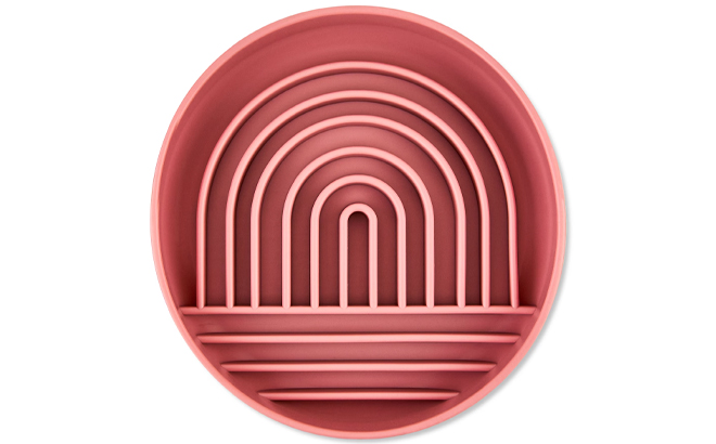 Vibrant Life Silicone Slow Feeder Bowl for Pets Rose Rainbow