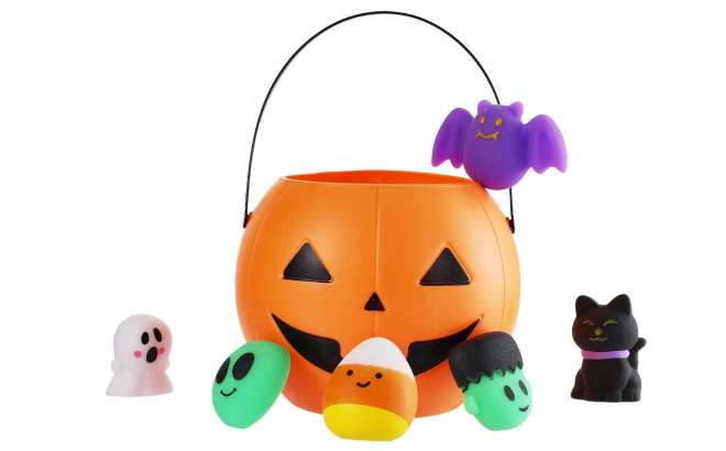 Way To Celebrate Squishy Party Favors in Jack o Lantern Treat Pail Way To Celebrate Squishy Party Favors in Jack o Lantern Treat Pail
