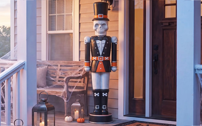 Way to Celebrate Painted Animated Giant Skeleton Nutcracker