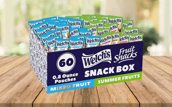 Welchs Fruit Snacks 60 Count Variety Pack on the Table