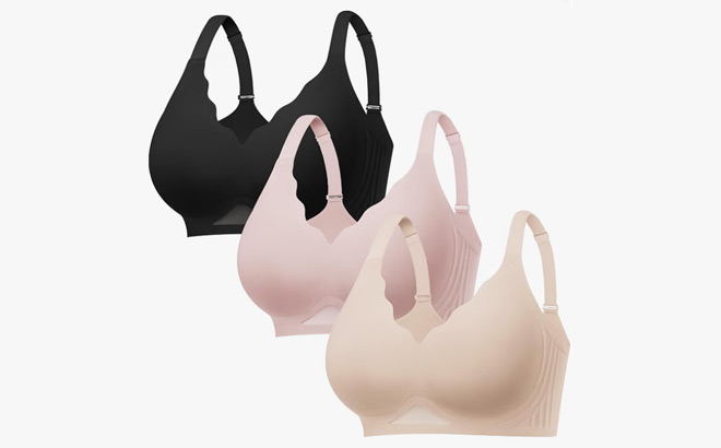 Wireless Seamless Scalloped Jelly Bra 3 Pack Wireless Seamless Scalloped Jelly Bra 3 Pack