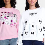 Women Wearing Sweatshirts with Halloween Designs