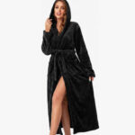 Womens Plush Hooded Robe
