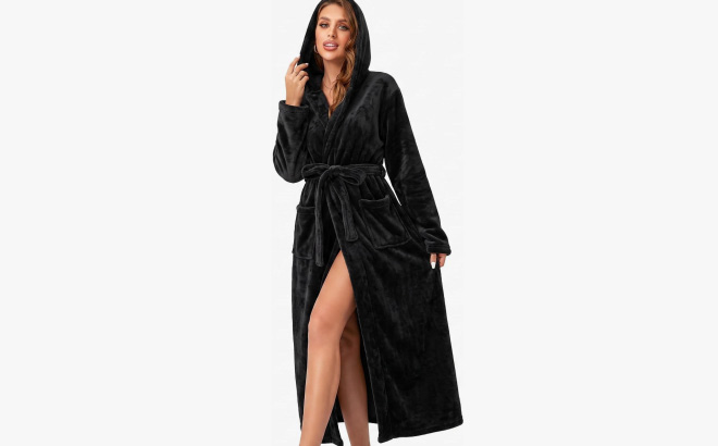 Womens Plush Hooded Robe Womens Plush Hooded Robe