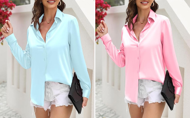 Womens Satin Shirts