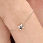 Zales Blue Sapphire Flower Bracelet