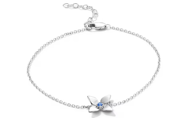 Zales Blue Sapphire Flower Bracelet in White Background Zales Blue Sapphire Flower Bracelet in White Background