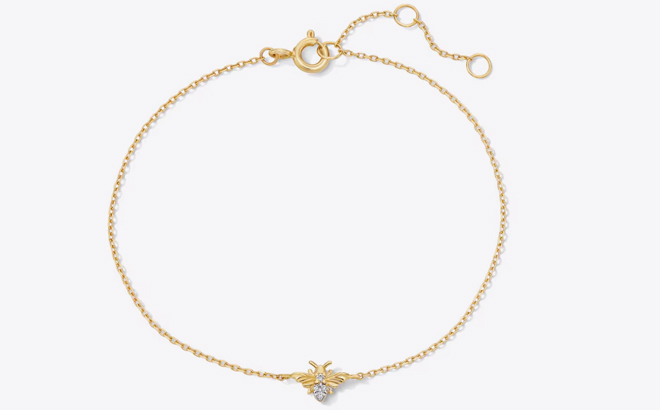 Zales Lab Grown Diamond Accent 10K Gold Bee Bracelet