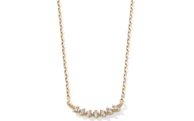 Zales Lab Grown Diamond Accent Curved Necklace in 10K Gold