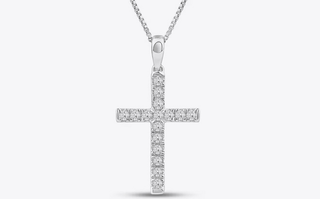 Zales Lab Grown Diamond Cross Pendant in 14K White Gold