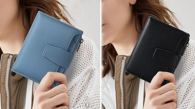 a Person Holding Wallets a Person Holding Wallets