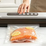 a Person Using Food Vacuum Sealer