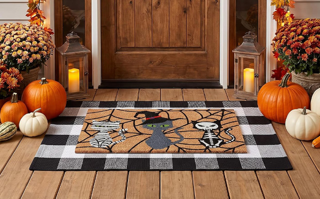 2 Piece Halloween Door Mat Set 2 Piece Halloween Door Mat Set