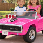 2 Seater Licensed 1970 Dodge Charger RT Powered Ride on Car in Pink