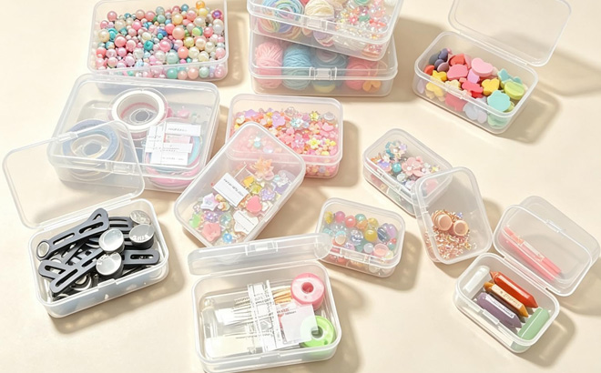 4 Piece Mixed Sizes Clear Plastic Jewelry Storage Boxes