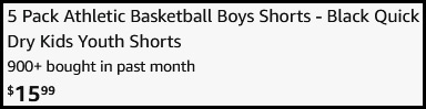 5 Pack Athletic Basketball Boys Shorts Checkout