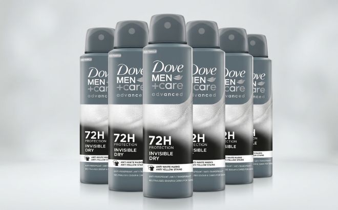 6 Cans of Dove MenCare Invisible Dry 150ml Anti Perspirant Anti Transpirant Spray