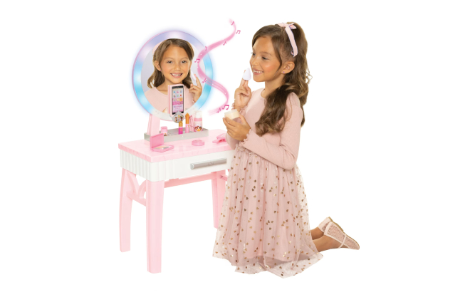 A Girl Playing with Disney Princess Style Collection Get Ready with Me Glam Vanity