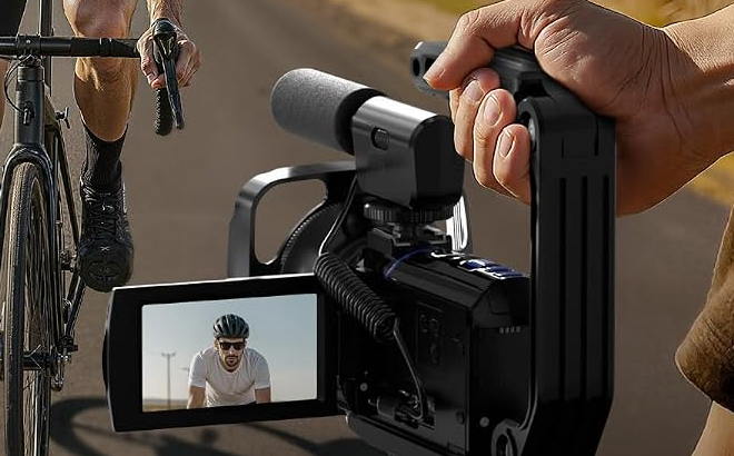 A Man Using the UYTYA 5K Digital Video Camera