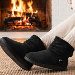 A Person Wearng LongBay Womens Slippers Boots