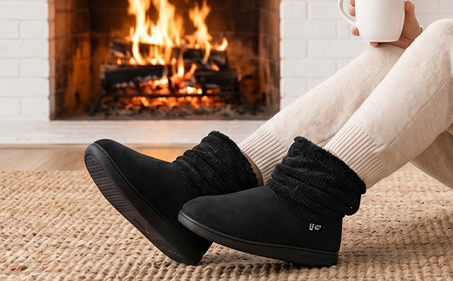 A Person Wearng LongBay Womens Slippers Boots