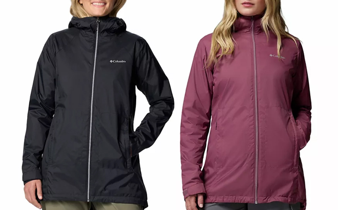 A Woman Wearing Columbia Columbia Switchback II Omni SHIELD Lined Long Jacket